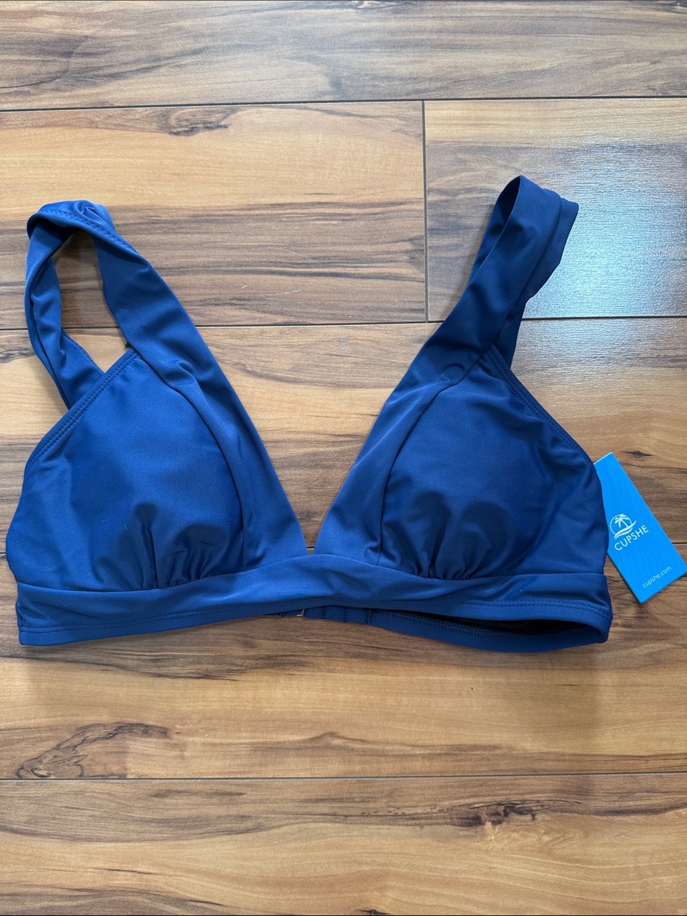 Cupshe Navy Triangle Bralette Bikini Top